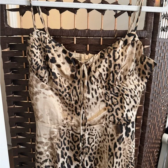 Leopard Print Spaghetti Strap Dress - Picture 4 of 5